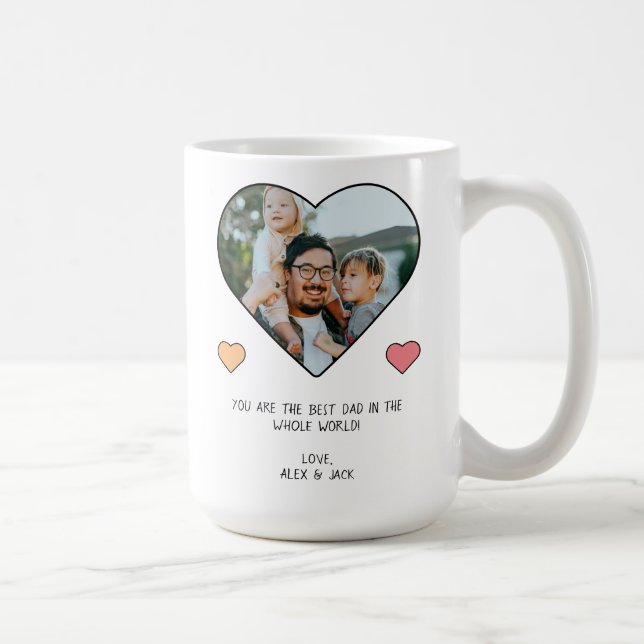 Mug Photo en forme de coeur avec/ messages personnalis (Droite)