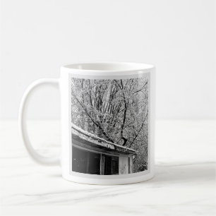 Mug Photo en noir et blanc de la scène hivernale rusti