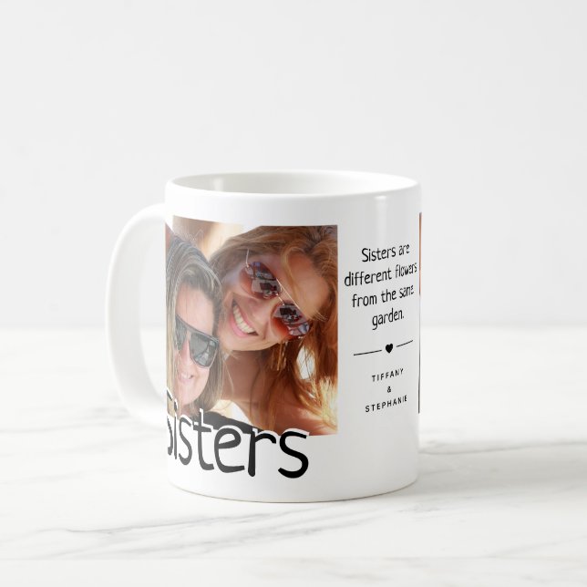 Mug Photo et devis de la Soeur moderne | Famille migno (Devant gauche)