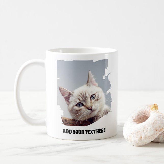 Mug Photo et texte personnalisés pour animaux de compa (Avec donut)