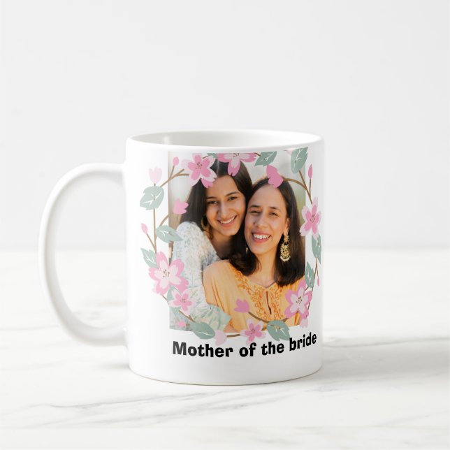 Mug Photo florale personnalisée cof de la mère de la m (Gauche)
