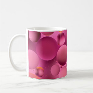 Mug photo, huileux brillant gouttes dans l'eau avec ba