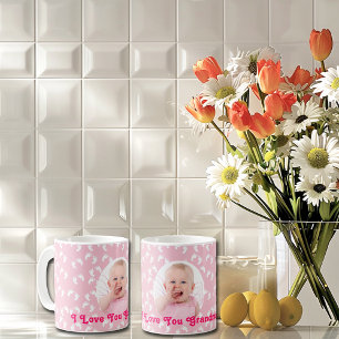 Mug Photo "I Love You Grandma" Custom Pink and White