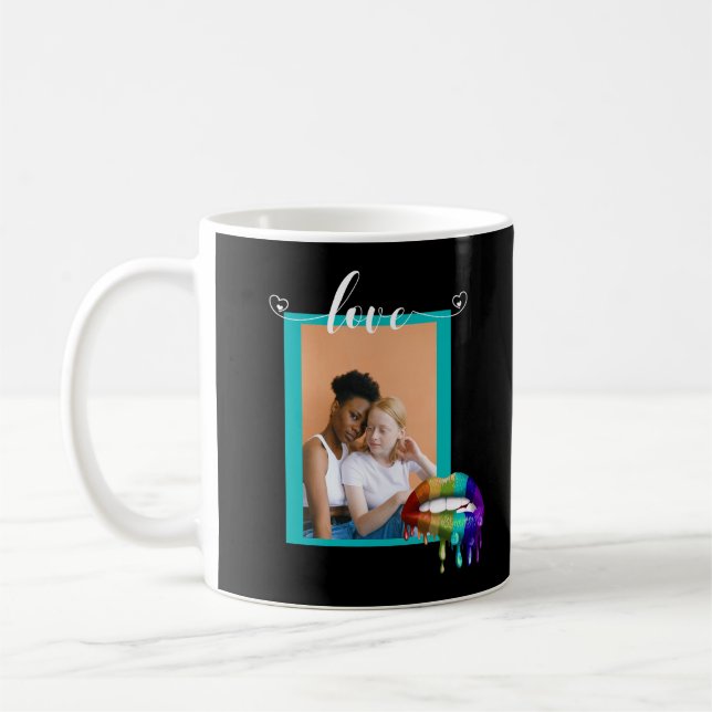 Mug Photo Love Pride Rainbow Biting Lips Driving (Gauche)