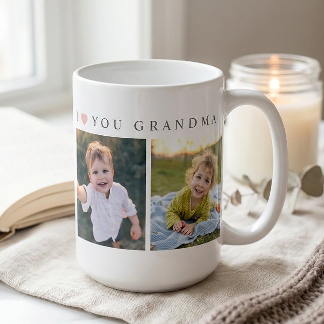 Mug Photo Love You Grandma (Créateur téléchargé)