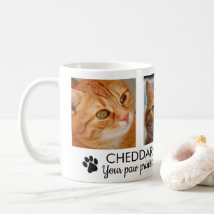 Mug Photo Mémorial pour Chat avec Empreintes de Pa