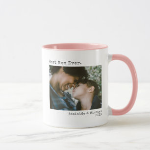 Mug Photo moderne Best Mom Ever Typewriter Café