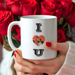 Mug Photo moderne en forme de coeur Je t'aime