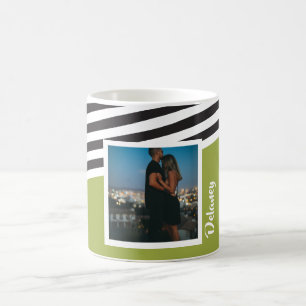 Mug Photo Motif rayé vert brillant personnalisée