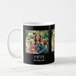 Mug Photo Noir 3 Écriture Maman Établie