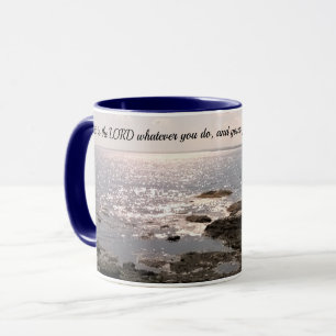Mug Photo Océan Atlantique avec succès biblique Verse