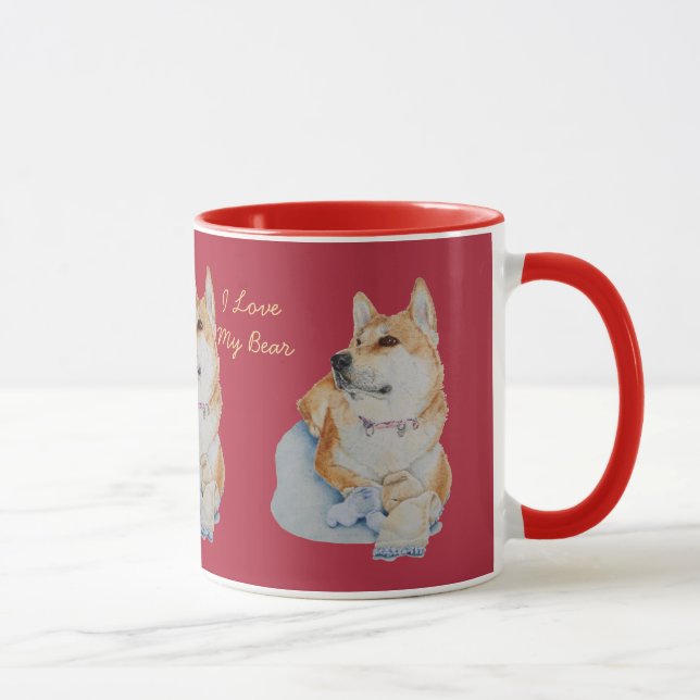 Mug photo originale du beau chien akita (Droite)