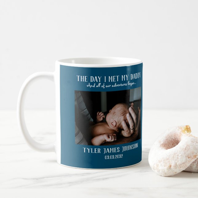 Mug Photo papa personnalisée Première Fête des pères C (Avec donut)