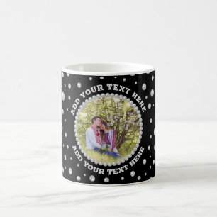 Mug Photo personnalisé avec cercle de perles sur fond