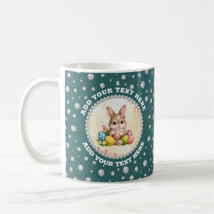 Mug Photo personnalisé avec cercle de perles sur fond 
