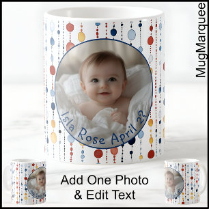 Mug photo personnalisé avec Motif coloré à points