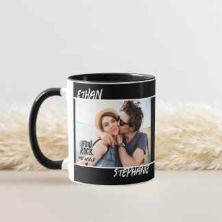 Mug Photo personnalisé Black Grunge You Rock My World