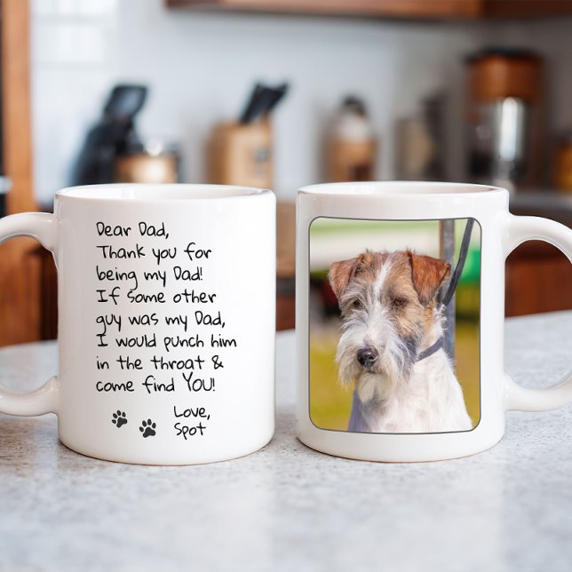 Mug Photo personnalisé de papa chien drôle (Personalized Dog Dad Photo Mug)