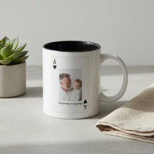 Mug Photo Personnalisé pour Papa Carte As Person