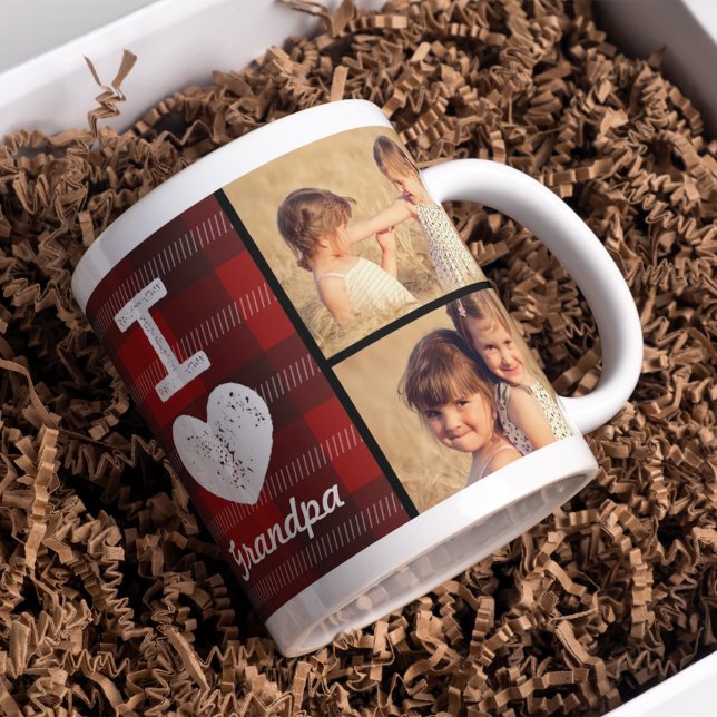 Mug photo personnalisé vintage Coeur (Créateur téléchargé)