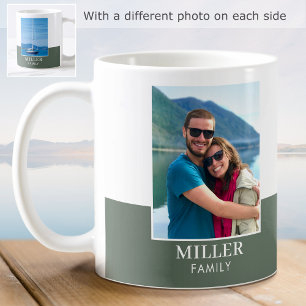 Mug Photo personnalisée Ajouter votre propre nom vert