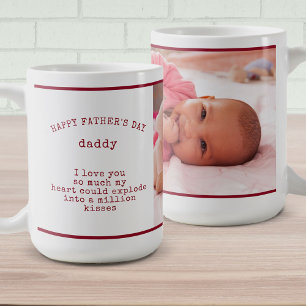 Mug Photo personnalisée avec Fête des pères Poème Roug