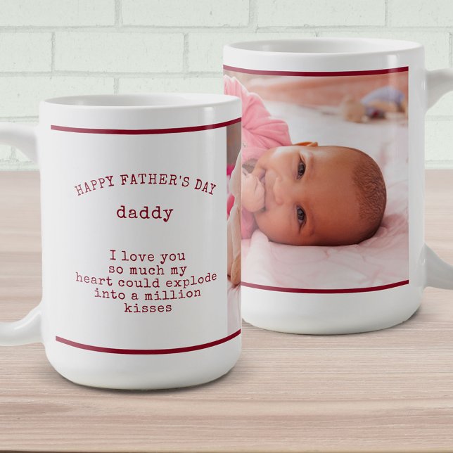 Mug Photo personnalisée avec Fête des pères Poème Roug (Créateur téléchargé)