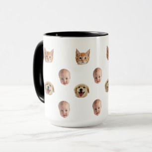Mug photo personnalisée avec visage de famille 2 P