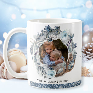 Mug Photo personnalisée, bleu de vacances et couronne