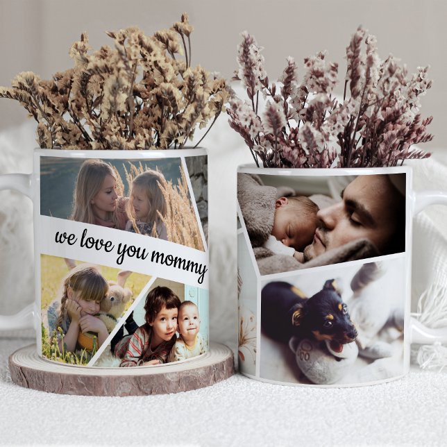 Mug Photo personnalisée Collage Love Mom Family (Créateur téléchargé)