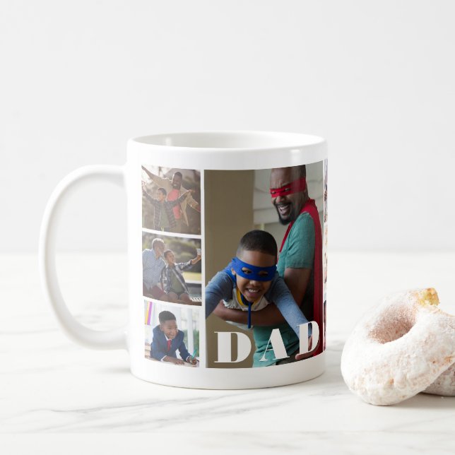 Mug Photo personnalisée Collage papa Fête des pères (Avec donut)