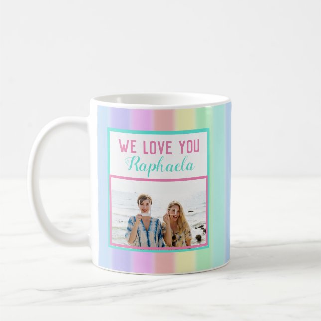 Mug Photo personnalisée couleur arc-en-ciel meilleur a (Gauche)