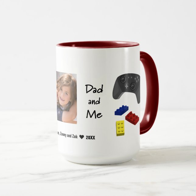 Mug Photo personnalisée de Papa et moi 2 (Devant droit)