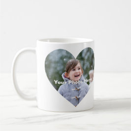 Mug photo personnalisée en forme de coeur