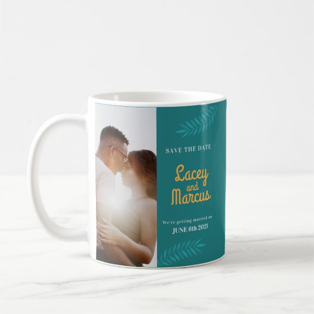 Mug Photo Personnalisée Enregistrer Le Mariage Date (Gauche)