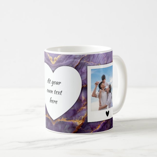 Mug Photo personnalisée et boug texte - Design élégant (Devant droit)