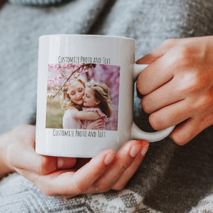 Mug Photo personnalisée et Musique de texte   Cadeaux 