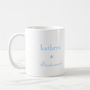 Mug Photo personnalisée Jacquard bleu preppy bridesmai