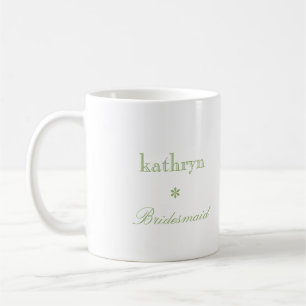 Mug Photo personnalisée Jacquard vert preppy bridesmai