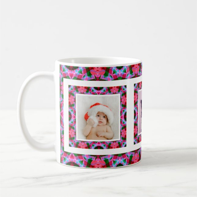 Mug Photo personnalisée Jolly rose Motif de Noël (Gauche)