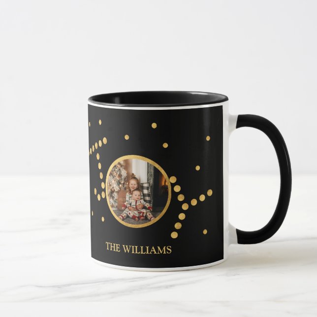 Mug Photo personnalisée Maroon or noir Noël (Droite)