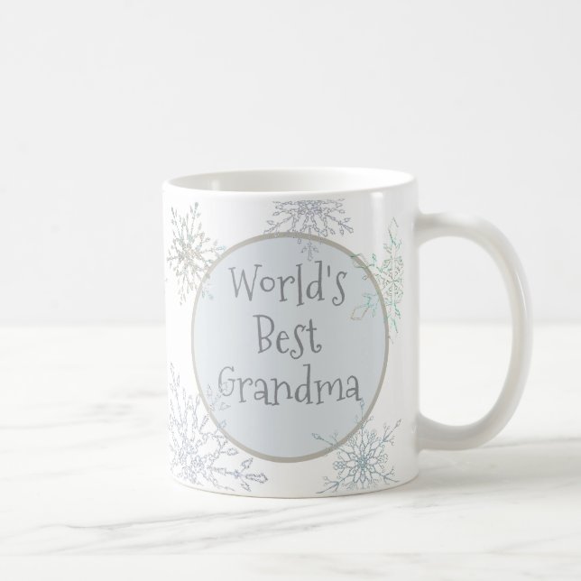 Mug Photo personnalisée Meilleur grand-mère Snowflake  (Droite)