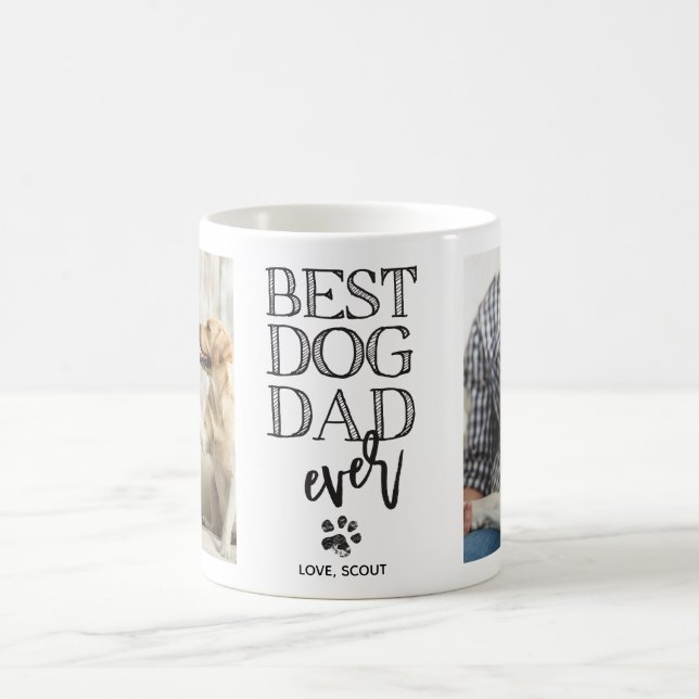 Mug Photo personnalisée moderne Best Dog Papa (Centre)