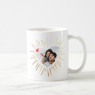 Mug Photo personnalisée moderne Coeur d'or Saint Valen