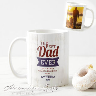 Mug Photo personnalisée moderne Meilleur papa Jamais