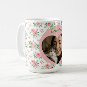 Mug Photo personnalisée & Nom Aquarelle Florale Amateu