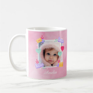 Mug Photo personnalisée pour bébé - Amour, baiser et C