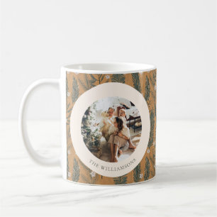 Mug Photo personnalisée Rustic Woodland Pine Noël