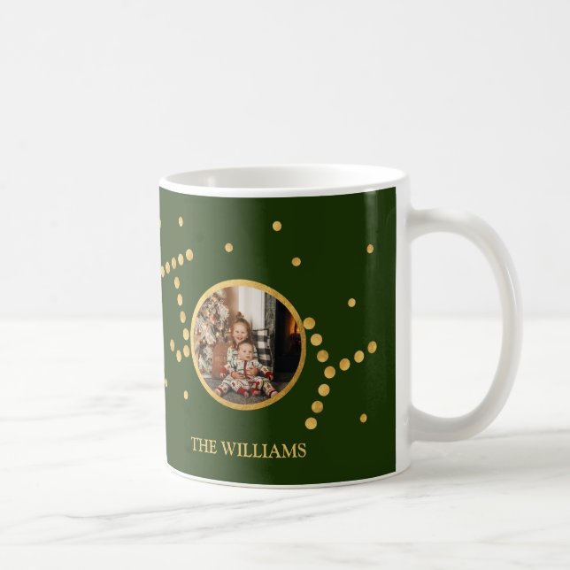 Mug Photo personnalisée Vert Noël (Droite)