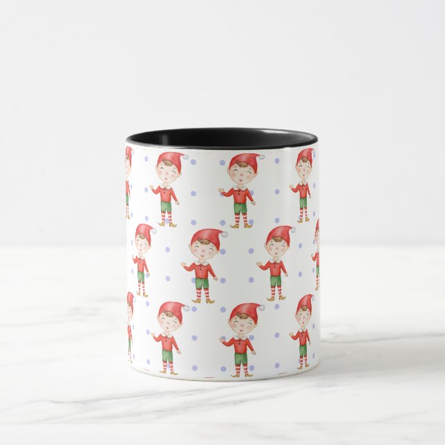 Mug Photo personnalisée Visage amusant Noël Elf Kids C (Centre)